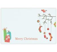 celloexpress Merry Christmas (Stockings & Presents) Flower Message Cards - 60mm x 90mm - Christmas Florist Card Gift Notes (Pack of 10)