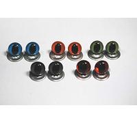 celloexpress Mixed Cats Crystal Eyes with Metal Backs - 12mm - Safety Eyes for Soft Toys or Teddy Bears - Pack of 5 Pairs