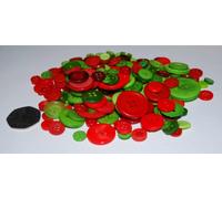 celloexpress Mixed Sizes of Various Christmas Red and Green Buttons for Sewing and Crafting - Pack of 250g
