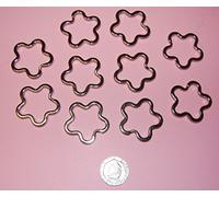 celloexpress Pack of 10-25mm Flower Shaped Silver Colour - Double Loop Split Ring for Keyrings and Craft Making Findings