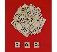 celloexpress Pack of 100 - Q Scrabble Tiles - Same Letters Bags - 100 Tiles Wooden Tiles - 18.1mm x 20mm x 5.2mm For Crafting and Scrapbooking