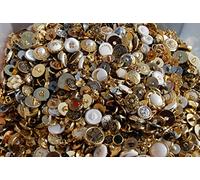 celloexpress Pack of 100g - Mixed Sizes of Various Metallic Colour Buttons for Sewing and Crafting (Gold)