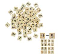 celloexpress Pack of 2 - Mixed NUMBERS with Symbols Scrabble Tiles - 200 Wooden Tiles - 18.1mm x 20mm x 5.2mm For Crafting and Scrapbooking