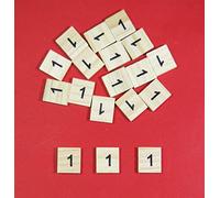 celloexpress Pack of 20-1 Scrabble Tiles - Same Number Bags - 20 Wooden Tiles - 18.1mm x 20mm x 5.2mm For Crafting and Scrapbooking