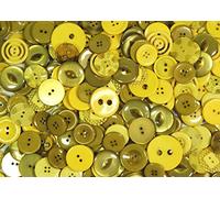 celloexpress Pack of 250g - LARGE HONEY YELLOW MIX - Mixed Large Sizes and Colours of Various Large HONEY YELLOW Buttons for Sewing and Crafting