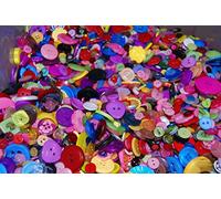 celloexpress Pack of 250g - Shaped Buttons - Various Sizes and Colours of Various Shaped Shaped & Patterned Buttons for Sewing and Crafting