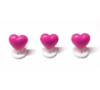 celloexpress Pack of 3 - Hot Pink Heart Noses 10mm x 9mm with Plastic Backs - Teddy Bear & Soft Toy Making Character Noses