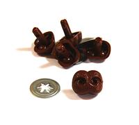 celloexpress Pack of 5 - BROWN Animal Noses 23mm Metal Backs - Teddy Bear & Soft Toy Making Detailed Noses