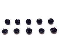 celloexpress Pack of 5 Pairs - 12mm Black Glass Dome Eyes with Metal Loops - Eyes for Soft Toys or Teddy Bears