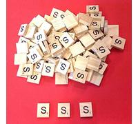 celloexpress Pack of 50 - S Scrabble Tiles - Same Letters Bags - 50 Wooden Tiles - 18.1mm x 20mm x 5.2mm For Crafting and Scrapbooking