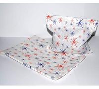 celloexpress Pack of 50 - Star Burst Red & Blue Paper Candy Sweet Bags - Wedding Favour Cake Party Bags 7" x 9" - 178mm x 229mm