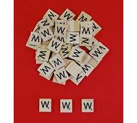 celloexpress Pack of 50 - W Scrabble Tiles - Same Letters Bags - 50 Wooden Tiles - 18.1mm x 20mm x 5.2mm For Crafting and Scrapbooking