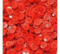 celloexpress Pack of 500g - LARGE RED MIX - Mixed Large Sizes and Colours of Various Large Red Buttons for Sewing and Crafting