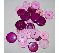 celloexpress Pack of 50g - LARGE PINK & PLUM MIX - Mixed Large Sizes and Colours of Various Large Pink & Plum Buttons for Sewing and Crafting