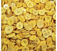 celloexpress Pack of 50g - LARGE YELLOW MIX - Mixed Large Sizes and Colours of Various Large Yellow Buttons for Sewing and Crafting