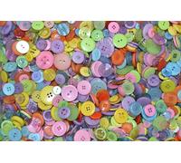 celloexpress Pack of 50g - Pastel Buttons - Mixed Colours and Mixed Sizes of Various Buttons for Sewing and Crafting