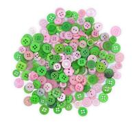 celloexpress Pink & Green Tiny Buttons - Mixed Colours Small Sizes Mini Crafts Sewing Card Embellishments (Pack of 250g)