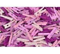 celloexpress Pink Mix 25mm Mini Wooden Craft Pegs - Scrapbooking, Display Photos & Keepsakes (Pack of 100)