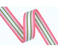 celloexpress Pink Mix 38mm Polyester Mix Striped Webbing - 4m (400cm) - Strap Tape Bag Tote Handle
