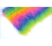 celloexpress Rainbow Long Pile Fur - (1m - 100cm x 140cm) | 75mm Pile Teddy Bear & Soft Toy Making Faux Animal Fabric