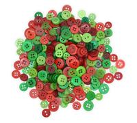 celloexpress Red & Green Tiny Buttons - Mixed Colours Small Sizes Mini Crafts Sewing Card Embellishments (Pack of 250g)