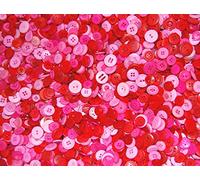 celloexpress Red & Pink Mix Buttons - 6mm to 40mm Mixed Sizes, Shapes, Colours & Designs - Sewing and Crafting (Pack of 250g)