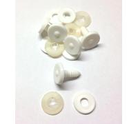 celloexpress Regular Animal Joints 15mm White - Teddy Bear & Soft Toy Making Limbs and Head Joints - Pack of 5