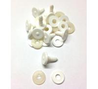 celloexpress Regular Animal Joints 20mm White - Teddy Bear & Soft Toy Making Limbs and Head Joints - Pack of 10