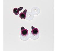 celloexpress Safety Eyes for Soft Toy or Teddy Bear Making - 8mm GLASS LIKE Raspberry Pink Eyes with Plastic Backs - Pack of 2 Pairs