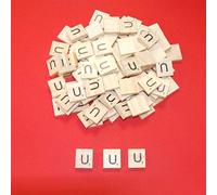 celloexpress Scrabble Tiles Same Letters - 18.1mm x 20mm x 5.2mm Wooden Tiles For Crafting and Scrapbooking - U Scrabble Tiles - Pack of 100