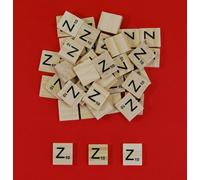 celloexpress Scrabble Tiles Same Letters - 18.1mm x 20mm x 5.2mm Wooden Tiles For Crafting and Scrapbooking - Z Scrabble Tiles - Pack of 50