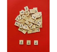 celloexpress Scrabble Tiles Same Letters - 18.1mm x 20mm x 5.2mm Wooden Tiles For Crafting and Scrapbooking - J Scrabble Tiles - Pack of 100