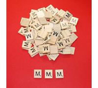 celloexpress Scrabble Tiles Same Letters - 18.1mm x 20mm x 5.2mm Wooden Tiles For Crafting and Scrapbooking - M Scrabble Tiles - Pack of 20