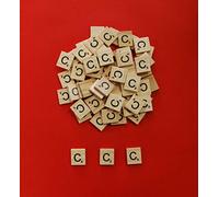 celloexpress Scrabble Tiles Same Letters - 18.1mm x 20mm x 5.2mm Wooden Tiles For Crafting and Scrapbooking - C Scrabble Tiles - Pack of 20