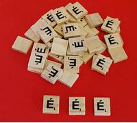 celloexpress Scrabble Wooden Tiles Same Fada Letter - 18.1mm x 20mm x 5.2mm For Crafting and Scrapbooking - É Fada Scrabble Tiles - Pack of 10