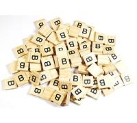 celloexpress Scrabble Wooden Tiles Same Letter Without Number Value - 18.1mm x 20mm x 5.2mm For Crafting and Scrapbooking - B Scrabble Tiles No Number Value - Pack of 10
