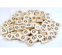 celloexpress Scrabble Wooden Tiles Same Letter Without Number Value - 18.1mm x 20mm x 5.2mm For Crafting and Scrapbooking - G Scrabble Tiles No Number Value - Pack of 50