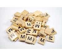 celloexpress Scrabble Wooden Tiles Same Letter Without Number Value - 18.1mm x 20mm x 5.2mm For Crafting and Scrapbooking - M Scrabble Tiles No Number Value - Pack of 10