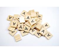 celloexpress Scrabble Wooden Tiles Same Letter Without Number Value - 18.1mm x 20mm x 5.2mm For Crafting and Scrapbooking - A Scrabble Tiles No Number Value - Pack of 20