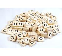 celloexpress Scrabble Wooden Tiles Same Letter Without Number Value - 18.1mm x 20mm x 5.2mm For Crafting and Scrapbooking - O Scrabble Tiles No Number Value - Pack of 50