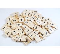 celloexpress Scrabble Wooden Tiles Same Letter Without Number Value - 18.1mm x 20mm x 5.2mm For Crafting and Scrapbooking - T Scrabble Tiles No Number Value - Pack of 50