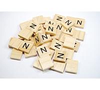 celloexpress Scrabble Wooden Tiles Same Letter Without Number Value - 18.1mm x 20mm x 5.2mm For Crafting and Scrapbooking - N Scrabble Tiles No Number Value - Pack of 20