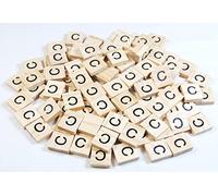 celloexpress Scrabble Wooden Tiles Same Letter Without Number Value - 18.1mm x 20mm x 5.2mm For Crafting and Scrapbooking - C Scrabble Tiles No Number Value - Pack of 20