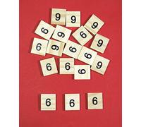 celloexpress Scrabble Wooden Tiles Same Number Bags - 18.1mm x 20mm x 5.2mm For Crafting and Scrapbooking - 6 (Six) Scrabble Tiles - Pack of 10
