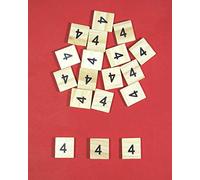celloexpress Scrabble Wooden Tiles Same Number Bags - 18.1mm x 20mm x 5.2mm For Crafting and Scrapbooking - 4 (Four) Scrabble Tiles - Pack of 10