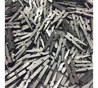 celloexpress Silver 25mm Mini Wooden Craft Pegs - Scrapbooking, Display Photos & Keepsakes (Pack of 100)