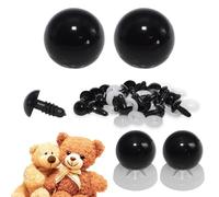 celloexpress Solid Black Eyes with Plastic Backs - Safety Eyes for Soft Toy or Teddy Bear Making - 12mm, Pack of 1 Pair