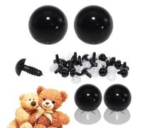 celloexpress Solid Black Eyes with Plastic Backs - Safety Eyes for Soft Toy or Teddy Bear Making -15mm, Pack of 1 Pair