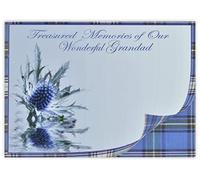 celloexpress Treasured Memories Grandad (Thistle) Flower Message Cards - 90mm x 125mm - Bereavement Florist Card Sympathy Condolences Notes (Pack of 6)