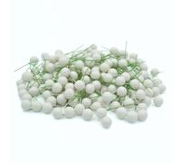 celloexpress White 12mm Artificial Berries - Faux Holly & Berry Stems Christmas Wreaths, Garlands, Floral Arrangements, Festive Decorations (Pack of 50)